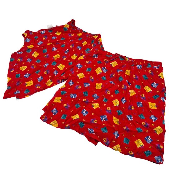 Stonebridge Pants - Stonebridge Vintage 80s Red 2-Piece Skort & Sleeveless Top Set Rayon sz Large